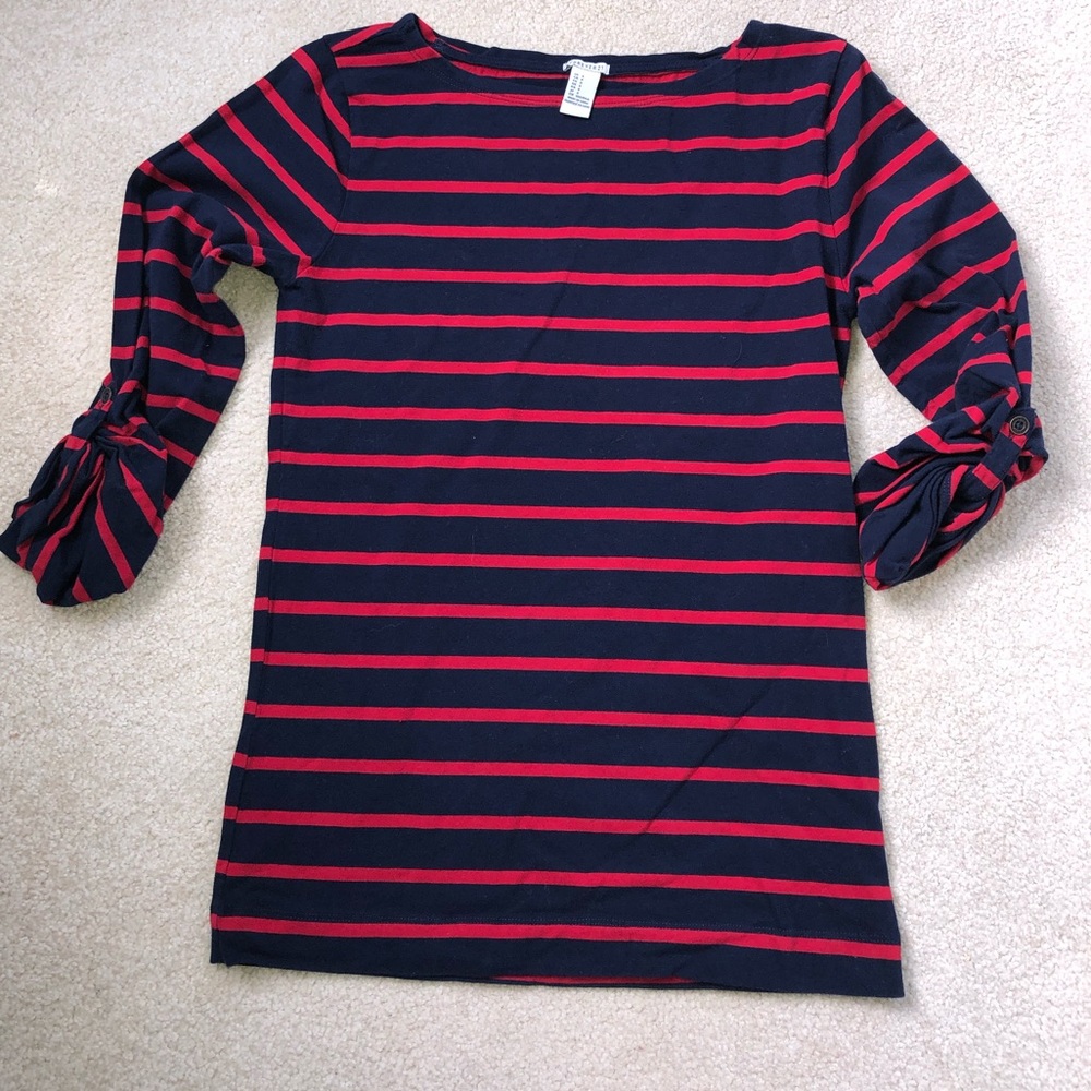 Navy and red 3/4 quarter sleeve